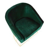 Lumisource Canary Contemporary-Glam Tub Chair in Gold Metal and Emerald Green Velvet