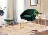 Lumisource Canary Contemporary-Glam Tub Chair in Gold Metal and Emerald Green Velvet