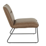 Lumisource Casper Industrial Accent Chair in Black Metal and Espresso Faux Leather