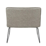 Lumisource Casper Industrial Accent Chair in Black Metal and Grey Faux Leather