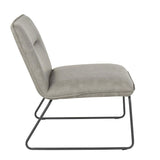 Lumisource Casper Industrial Accent Chair in Black Metal and Grey Faux Leather