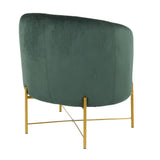 Lumisource Chloe Contemporary Accent Chair in Gold Metal and Emerald Green Velvet