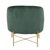 Lumisource Chloe Contemporary Accent Chair in Gold Metal and Emerald Green Velvet