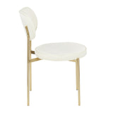 Lumisource Chloe Contemporary/Glam Dining Chair in Gold Metal and Cream Satin - Set of 2