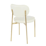 Lumisource Chloe Contemporary/Glam Dining Chair in Gold Metal and Cream Satin - Set of 2