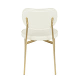 Lumisource Chloe Contemporary/Glam Dining Chair in Gold Metal and Cream Satin - Set of 2