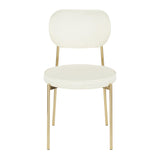 Lumisource Chloe Contemporary/Glam Dining Chair in Gold Metal and Cream Satin - Set of 2