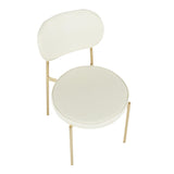 Lumisource Chloe Contemporary/Glam Dining Chair in Gold Metal and Cream Satin - Set of 2