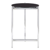 Lumisource Chloe Contemporary Side Table in Chrome w/Black Glass