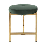 Lumisource Chloe Contemporary Vanity Stool in Gold Metal and Green Velvet