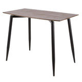 Lumisource Clara Mid-Century Modern Counter Table with Black Metal Legs and Walnut Wood Top