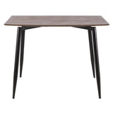 Lumisource Clara Mid-Century Modern Counter Table with Black Metal Legs and Walnut Wood Top