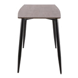 Lumisource Clara Mid-Century Modern Counter Table with Black Metal Legs and Walnut Wood Top