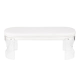 Lumisource Clarity Contemporary/Glam Bench in Clear Acrylic and White Velvet