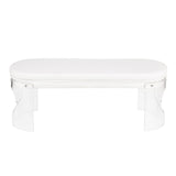 Lumisource Clarity Contemporary/Glam Bench in Clear Acrylic and White Velvet