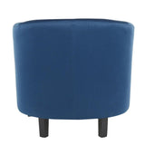 Lumisource Claudia Contemporary Accent Chair in Black Wooden Legs and Blue Satin