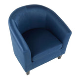 Lumisource Claudia Contemporary Accent Chair in Black Wooden Legs and Blue Satin