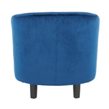 Lumisource Claudia Contemporary Accent Chair in Black Wooden Legs and Blue Velvet