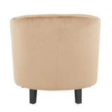 Lumisource Claudia Contemporary Accent Chair in Black Wooden Legs and Brown Velvet