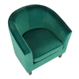 Lumisource Claudia Contemporary Accent Chair in Black Wooden Legs and Green Velvet