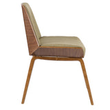 Lumisource Corazza Mid-century Modern Dining/Accent Chair in Walnut and Green