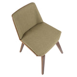 Lumisource Corazza Mid-century Modern Dining/Accent Chair in Walnut and Green