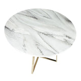 Lumisource Cosmo Contemporary/Glam Dining Table in Gold Metal & White Marble Top