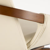 Lumisource Cosmo Mid-Century Chair in Walnut and Cream Faux Leather