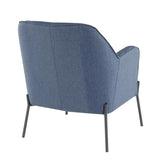 Lumisource Daniella Contemporary Accent Chair in Black Metal and Blue Fabric