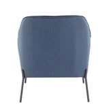 Lumisource Daniella Contemporary Accent Chair in Black Metal and Blue Fabric