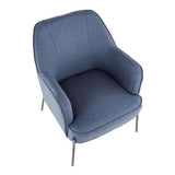 Lumisource Daniella Contemporary Accent Chair in Black Metal and Blue Fabric