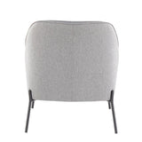 Lumisource Daniella Contemporary Accent Chair in Black Metal and Grey Fabric