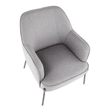 Lumisource Daniella Contemporary Accent Chair in Black Metal and Grey Fabric