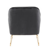 Lumisource Daniella Contemporary Accent Chair in Gold Metal and Black Velvet