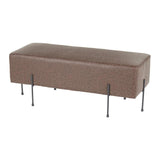 Lumisource Daniella Contemporary Bench in Black Metal and Espresso Faux Leather