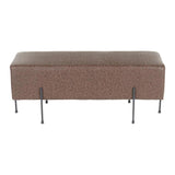 Lumisource Daniella Contemporary Bench in Black Metal and Espresso Faux Leather