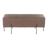 Lumisource Daniella Contemporary Bench in Black Metal and Espresso Faux Leather