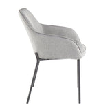 Lumisource Daniella Contemporary Dining Chair in Black Metal and Grey Fabric - Set of 2