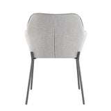 Lumisource Daniella Contemporary Dining Chair in Black Metal and Grey Fabric - Set of 2