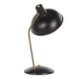 Lumisource Darby Contemporary Table Lamp in Black Metal with Gold Accent