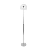 Lumisource Decco Contemporary Adjustable Floor Lamp in Chrome with White Shade