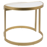 Lumisource Demi Contemporary Nesting Tables in Gold with White Marble Top - Set of 2