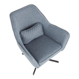 Lumisource Diana Contemporary Lounge Chair in Black Metal with Blue Noise Fabric