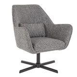 Lumisource Diana Contemporary Lounge Chair in Black Metal with Grey Noise Fabric