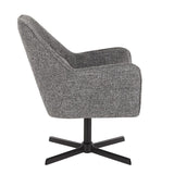 Lumisource Diana Contemporary Lounge Chair in Black Metal with Grey Noise Fabric