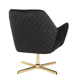 Lumisource Diana Contemporary Lounge Chair in Gold Metal and Black Velvet