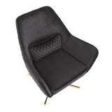 Lumisource Diana Contemporary Lounge Chair in Gold Metal and Black Velvet