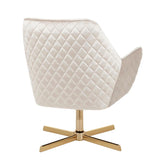 Lumisource Diana Contemporary Lounge Chair in Gold Metal and Cream Velvet