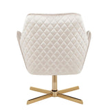 Lumisource Diana Contemporary Lounge Chair in Gold Metal and Cream Velvet