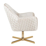 Lumisource Diana Contemporary Lounge Chair in Gold Metal and Cream Velvet